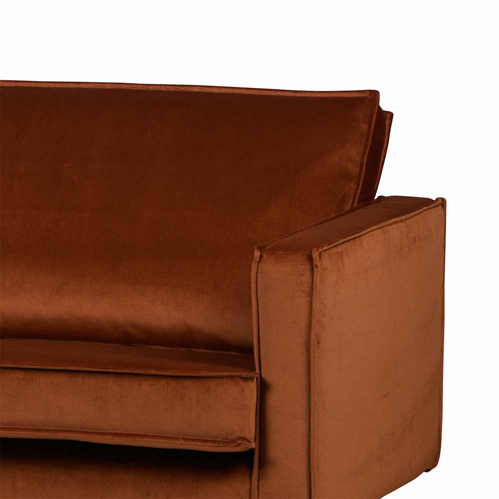 Zweisitzer-Sofa Naryon mit Samtbezug in Rostfarben