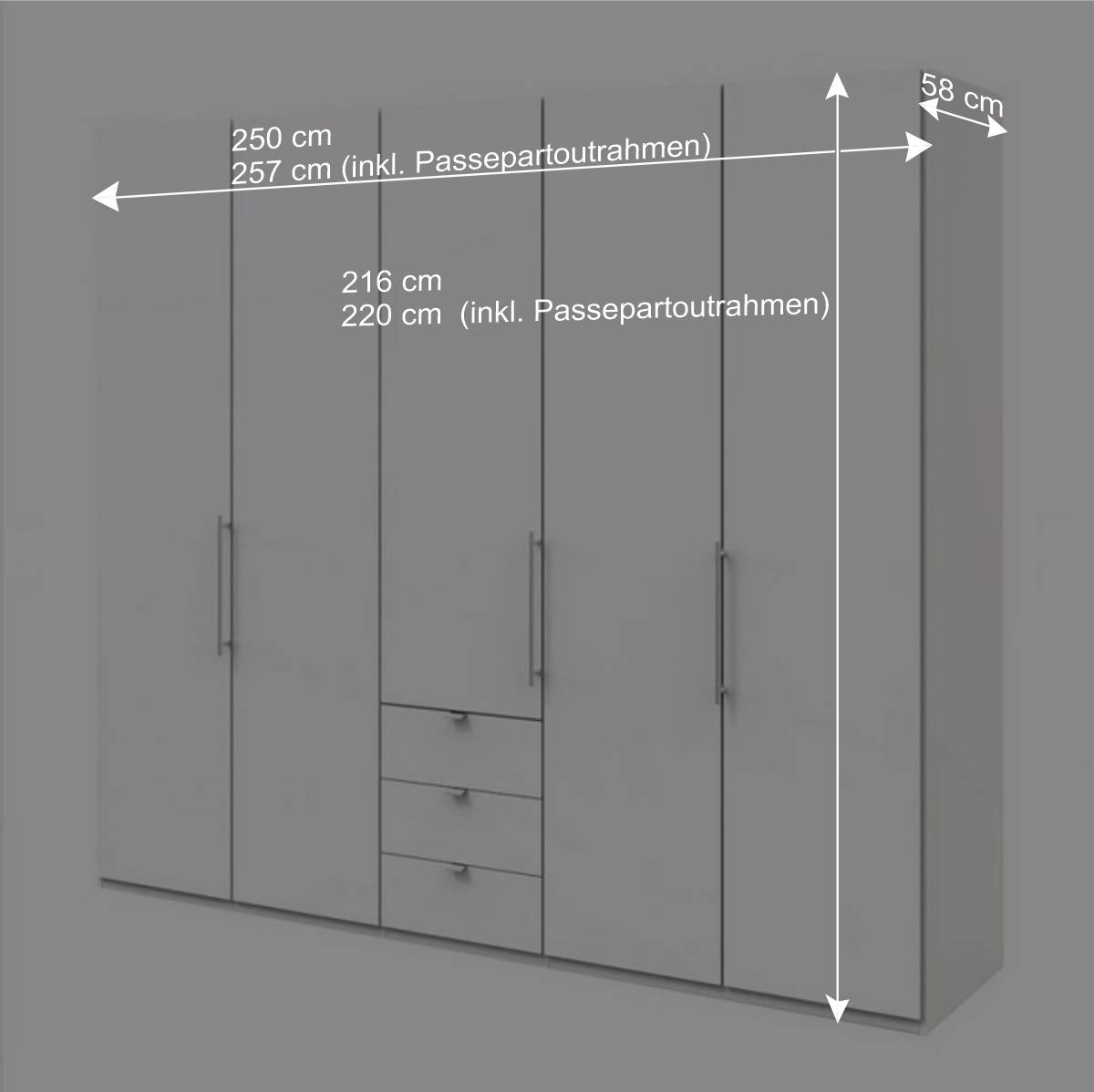 Weißer Schrank mit zwei Falttüren & Tür - Donpiave