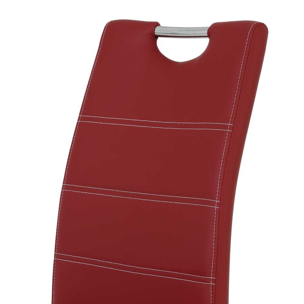 Rote Stühle mit Kunstlederbezug - Karina (Set)