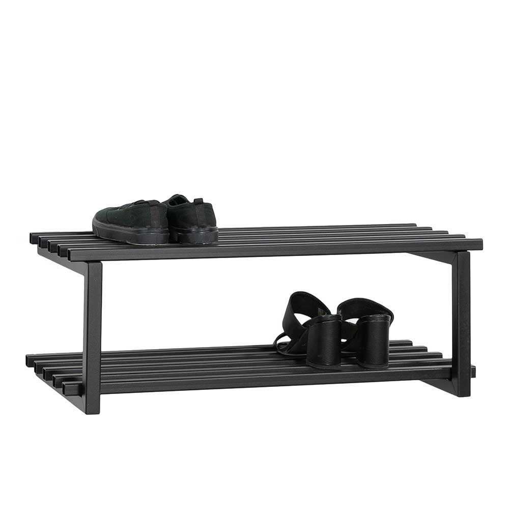 Schuhregal in Schwarz - pulverbeschichteter Stahl - Sanjo