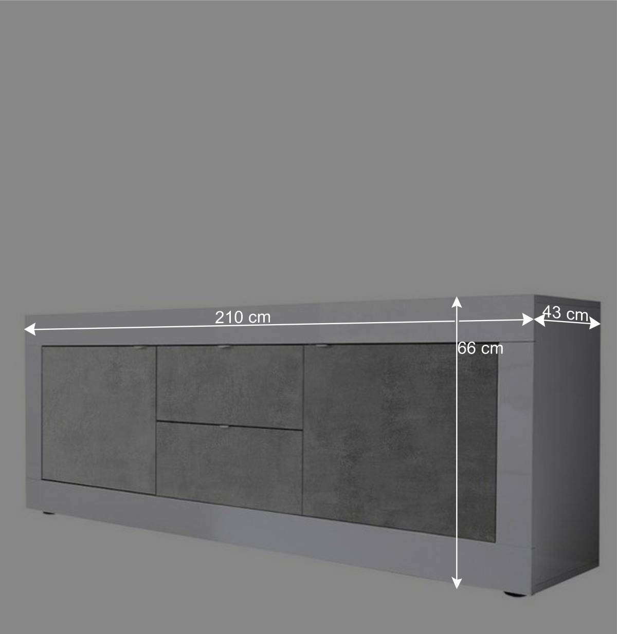 Wohnzimmerschränke in Beton Optik - Narandu (zweiteilig)