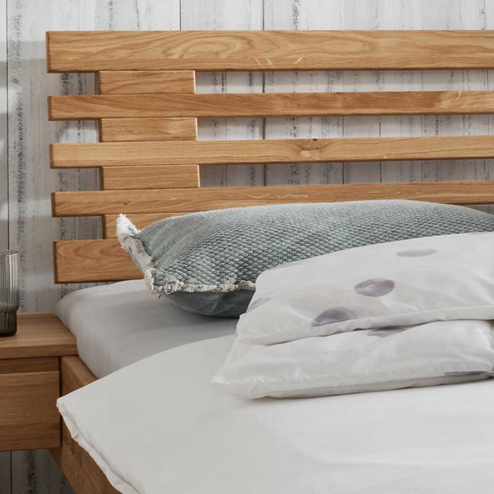 Doppelbett mit Hänge-Nachttischen - Esvilda (dreiteilig)