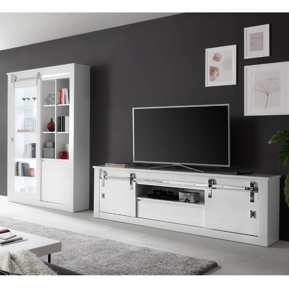 TV Lowboard und Vitrine im Set - Memphys (zweiteilig)