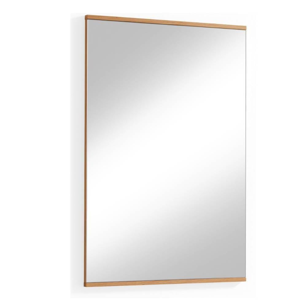 Rechteckiger Wandspiegel 56x82cm mit Eiche Bianco Rahmen für Bad oder Flur – Barcelos