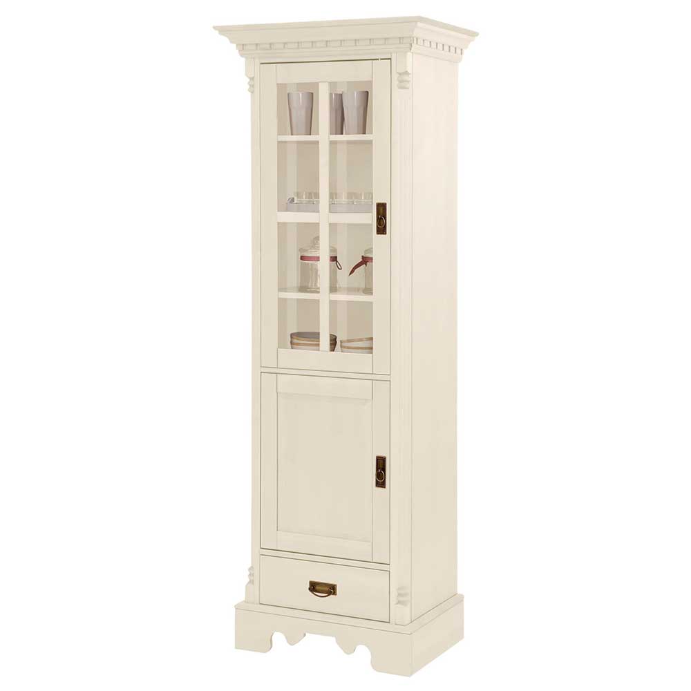 70x203x45 Landhaus Vitrine in Creme - Rospus