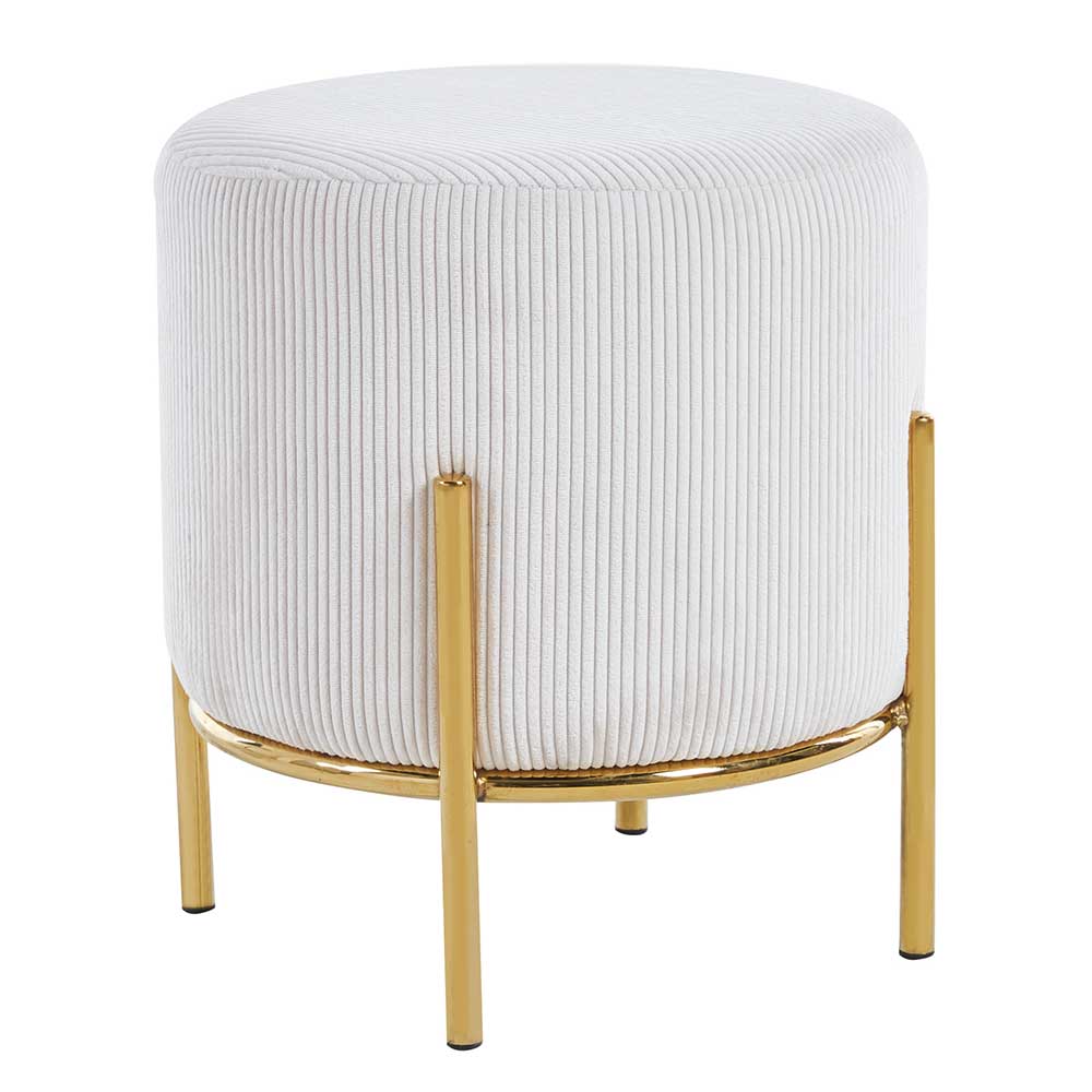 Beistellhocker in Beige Cord - Evonila
