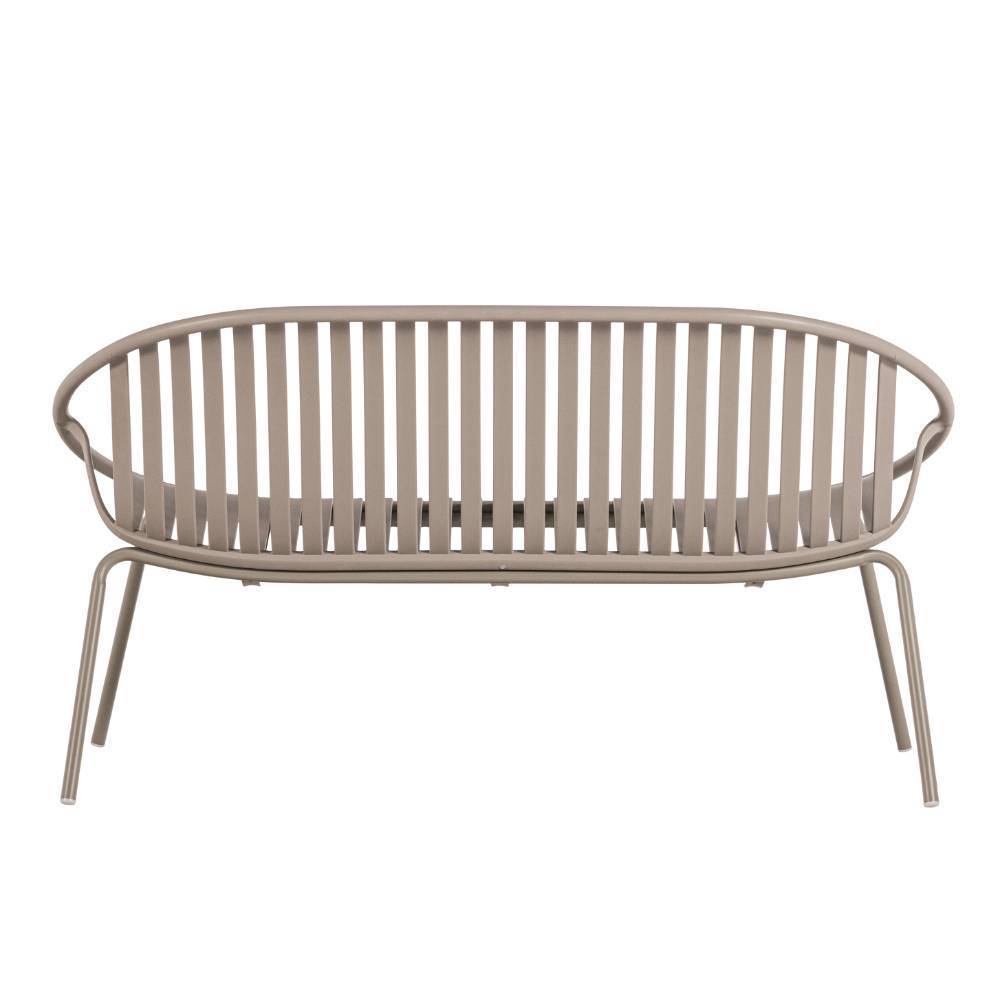Moderne beige Design-Gartenbank in gerader Frontansicht fcr den Garten 2 Licox