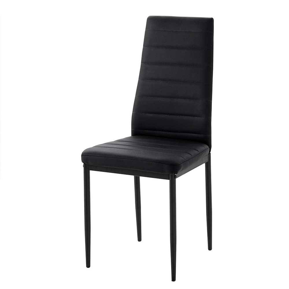 Kunstleder Polsterstühle mit hoher Lehne - Deonas (Set)