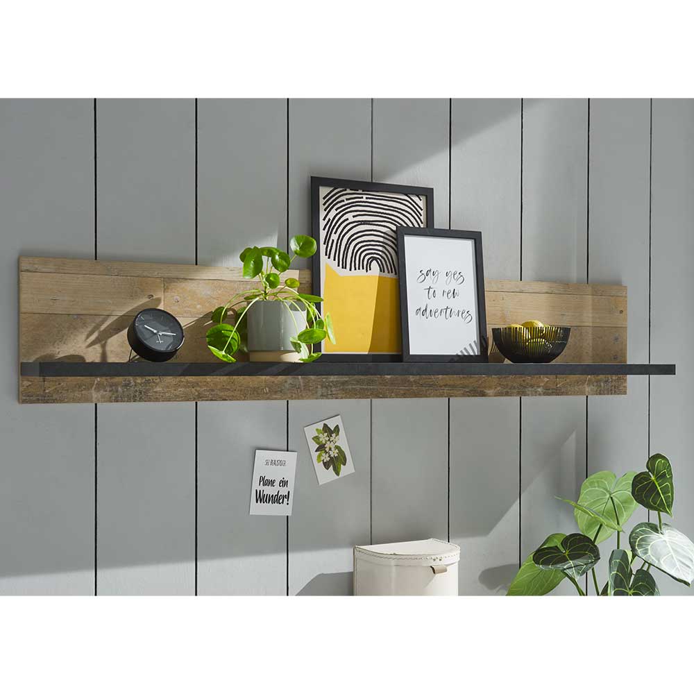 Hängeboard in Holz verwittert & Anthrazit - Garisa