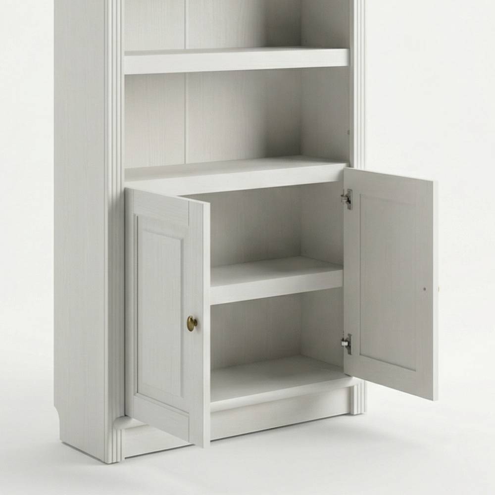 Landhaus-Chic Bücherregal in Cremeweiß - Timos