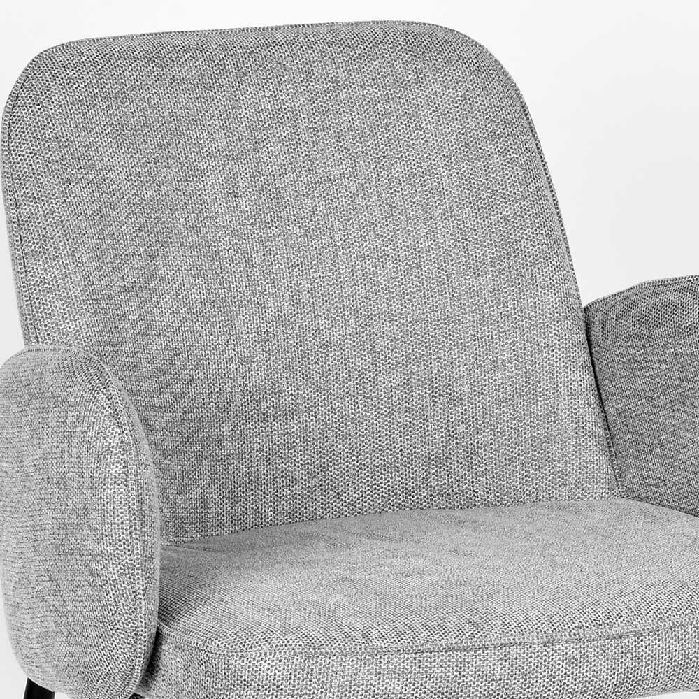 Barstuhl in Grau Strukturstoff - Laviette (2er Set)