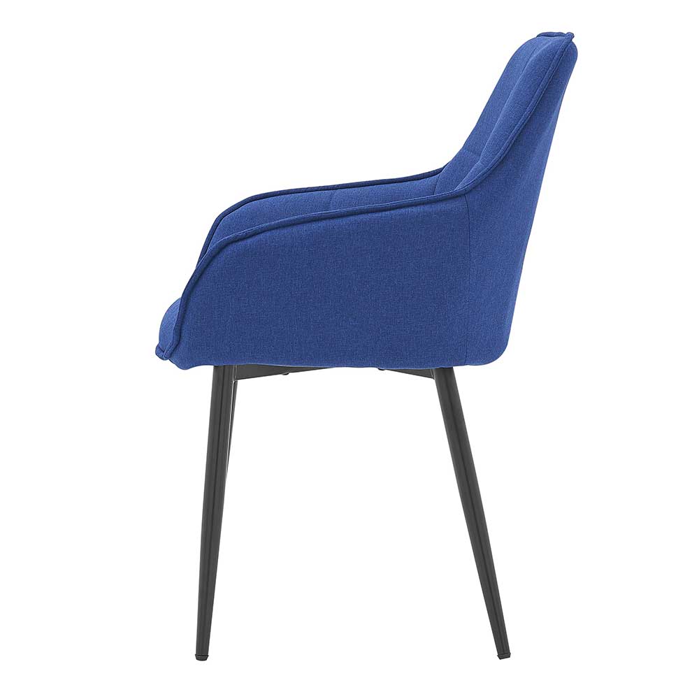 Moderner Tischsessel mit Leinen in Blau - Austino