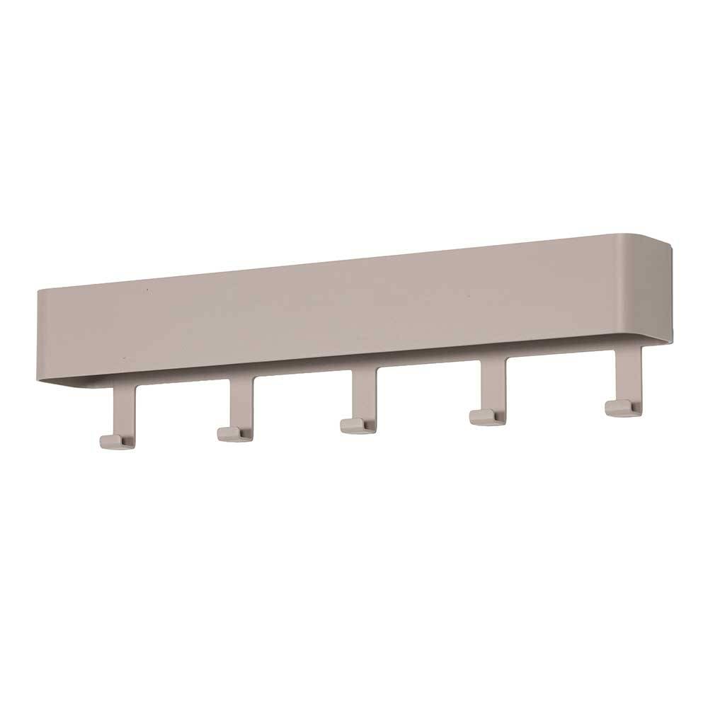 Metall Wandgarderobe in Taupe mit praktischen Kleiderhaken für Diele oder Eingangsbereich – Plexino