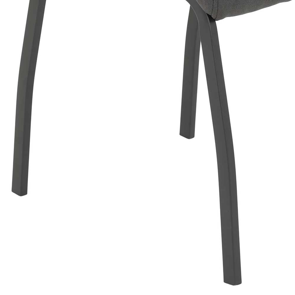 Anthrazitfarbene Metallstuhlbeine und graue Sitzfläche des Esszimmerstuhls – Luisanes
