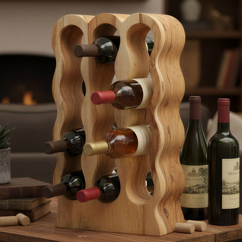 Holz-Weinregal mit Platz für 12 Flaschen - Teako
