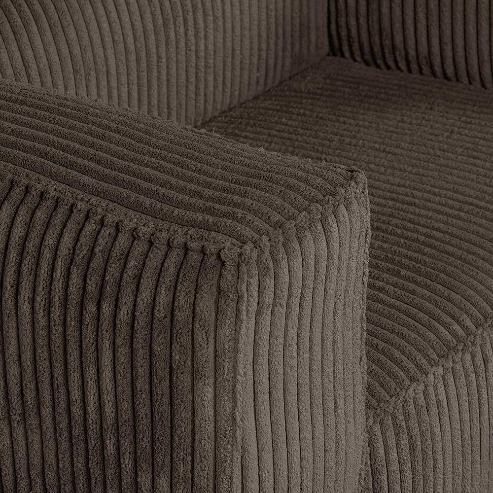 Design Sessel in Schlammfarben Ribcord - Prishia