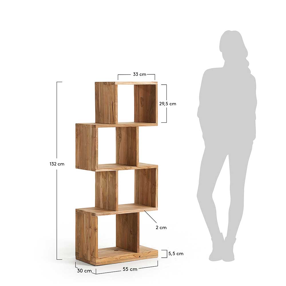 Design Regal Vilarila aus Recyclingholz Teak