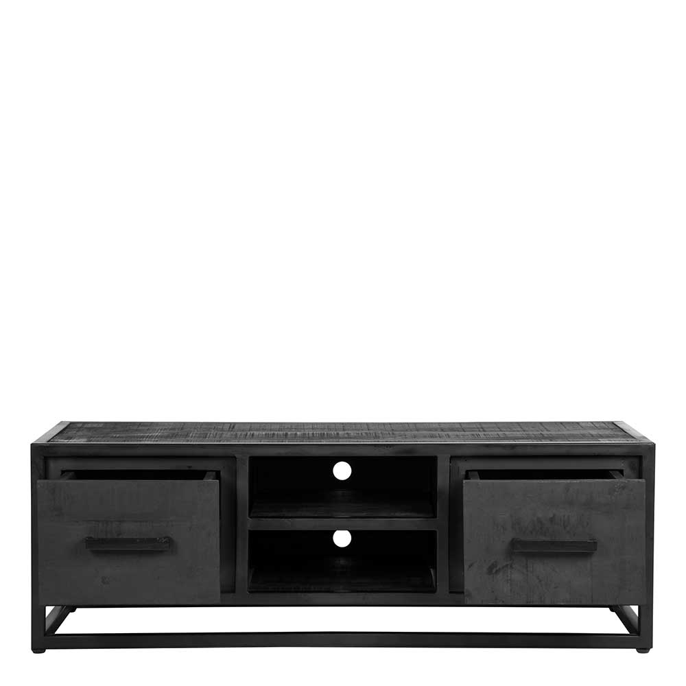TV Lowboard in Schwarz Antik Finish - Esturado