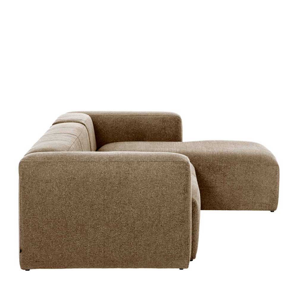 Hochwertige Chenille Eckcouch in Beige - Crotone