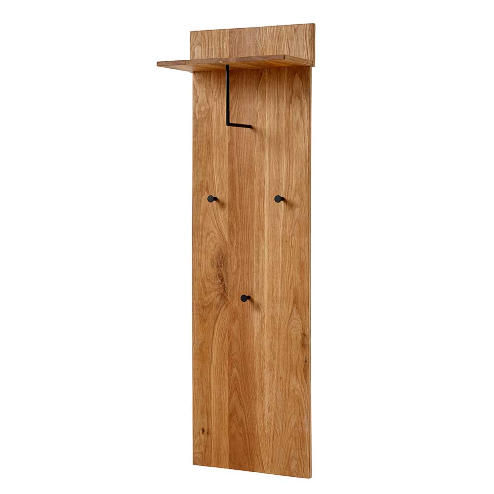 Elegantes Garderobenpaneel aus Eiche Massivholz mit Hutablage – Kopiana