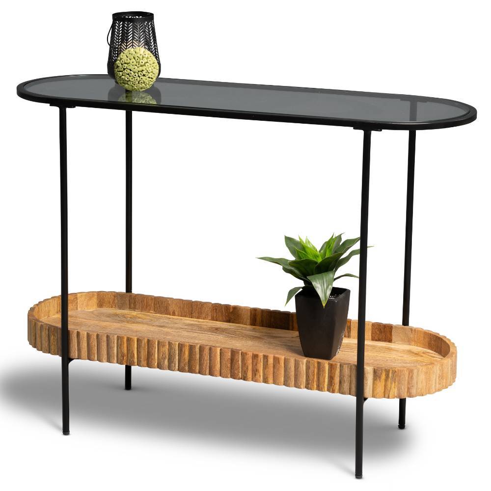 Design Konsolentisch mit Glasplatte - Luzanos