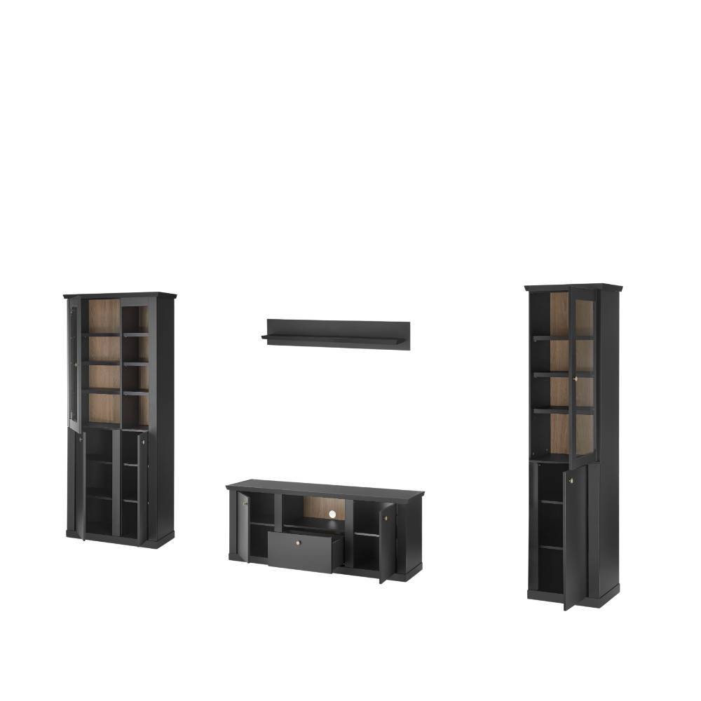 Modern Country TV Anbauwand Set - Lulumo (vierteilig)