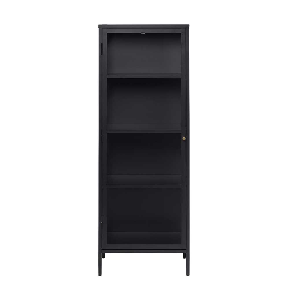 Industrial Vitrine aus Metall in Schwarz - Sitra