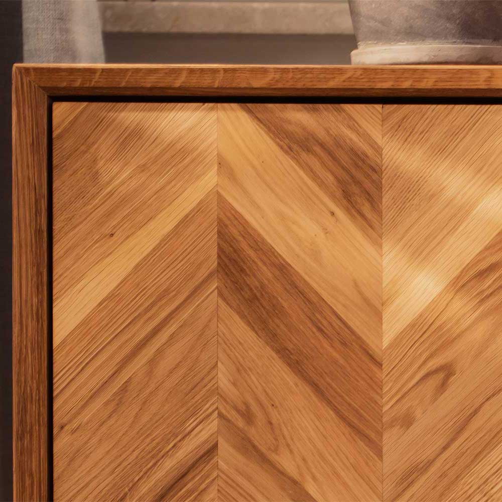 Wohnzimmer Schrank mit Tür Fischgrät Optik - Kerfa