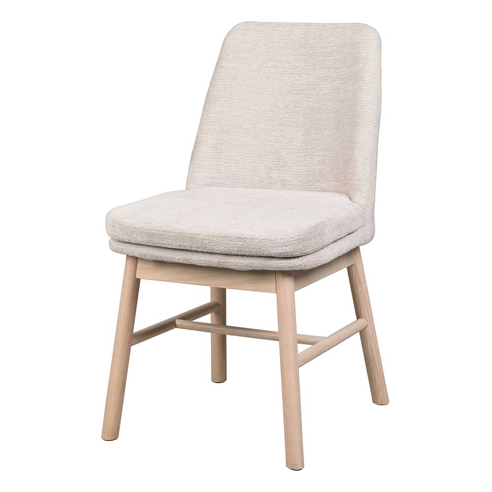 Polsterstuhl in Creme Strukturstoff - Peppino (2er Set)