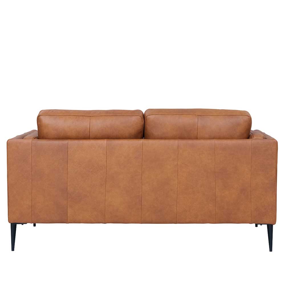 Sofa in Leder Cognac Braun - Lespavo