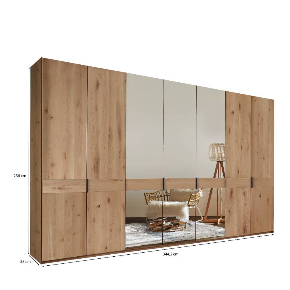 7-türiger Schlafzimmerschrank mit drei Spiegeltüren - Yanicas