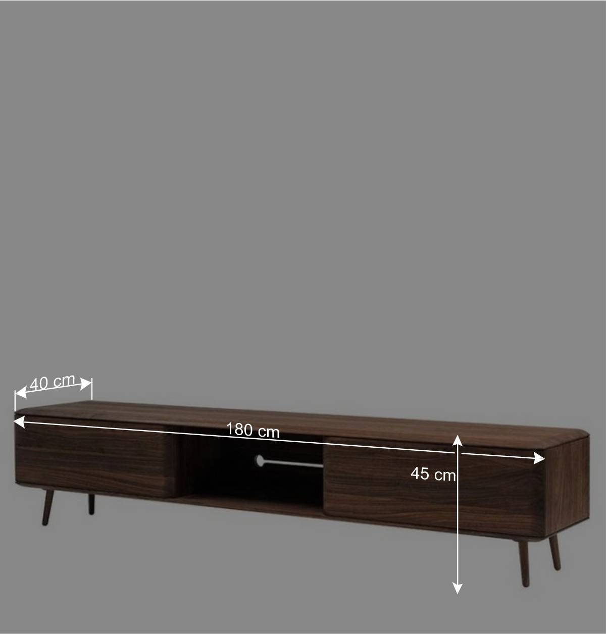 Lowboard für Fernseher aus Nussbaum - Rivossa