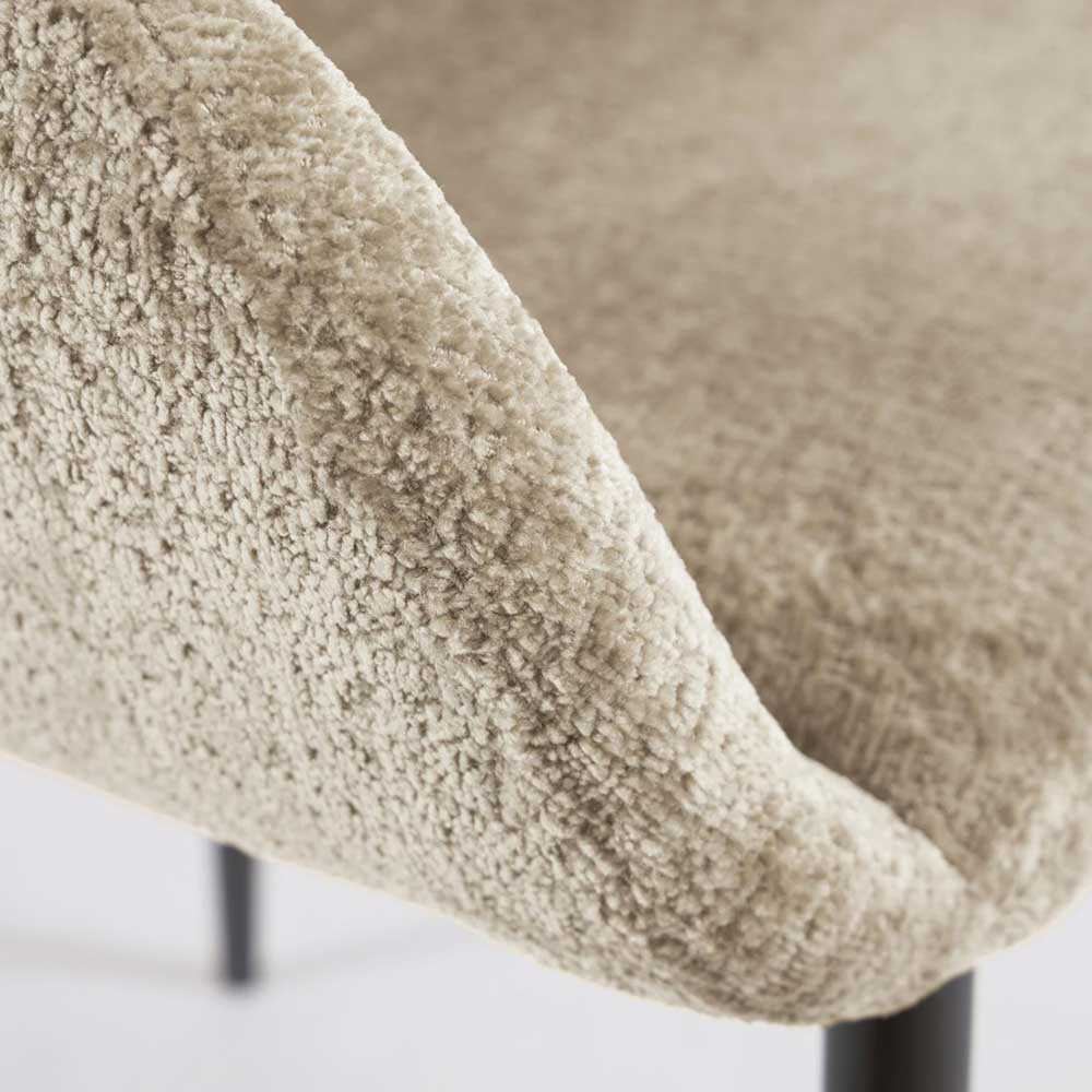 Armlehnenstuhl in Beige Chenille - Jailen (4er Set)