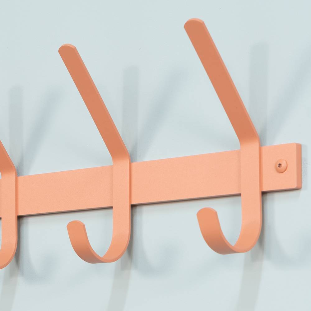 Terracotta Garderobenleiste mit vier stabilen Haken für die Wandmontage – Riumana