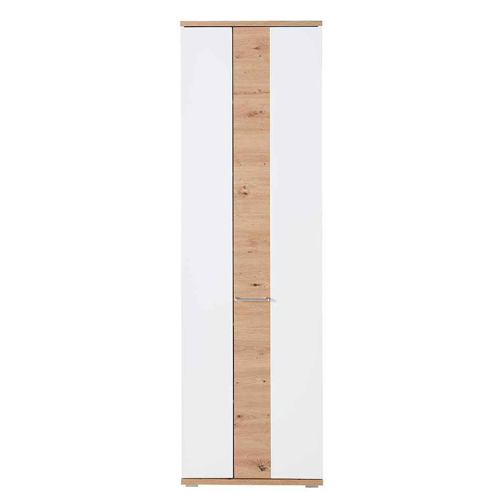 Dielenschrank in Weiß & Wildeiche - 2-türig - Symbrosia