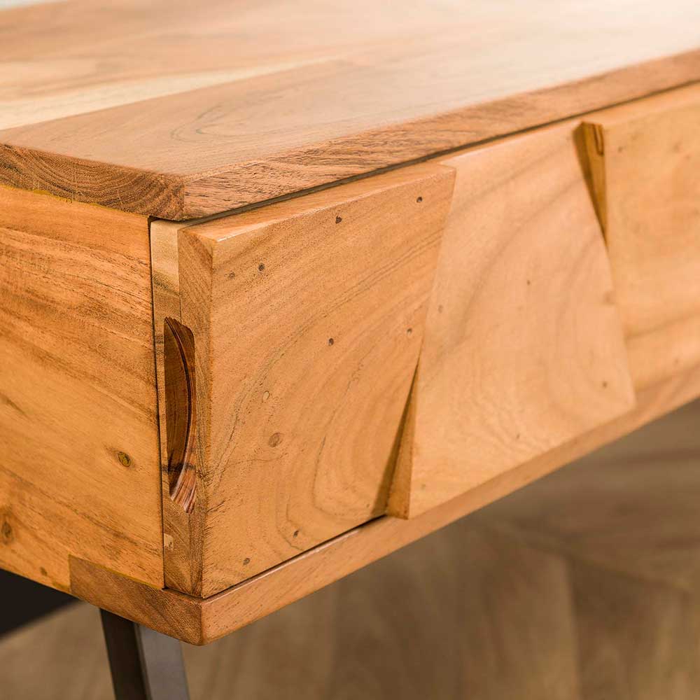 Design TV Tisch mit Schubladen aus Akazie - Tomya