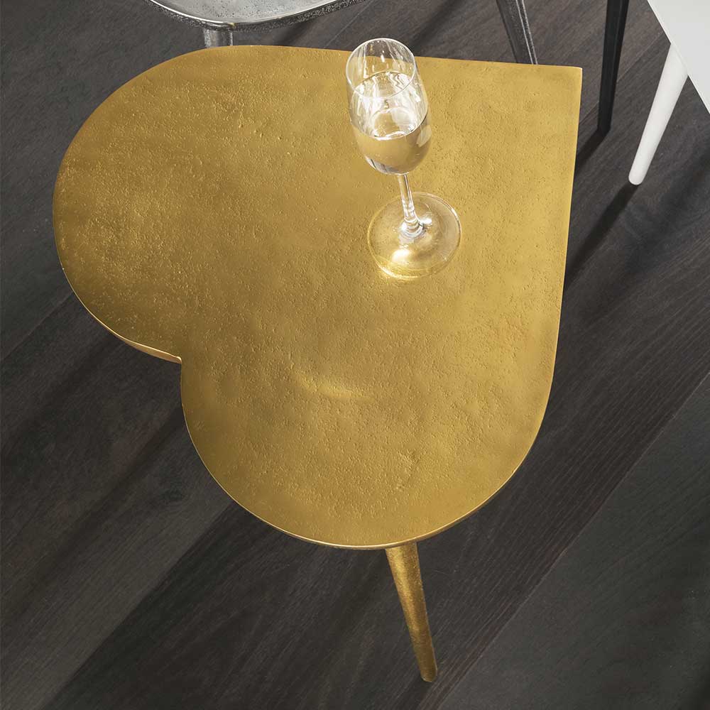 Designer Beistelltisch in Gold - Cocoa