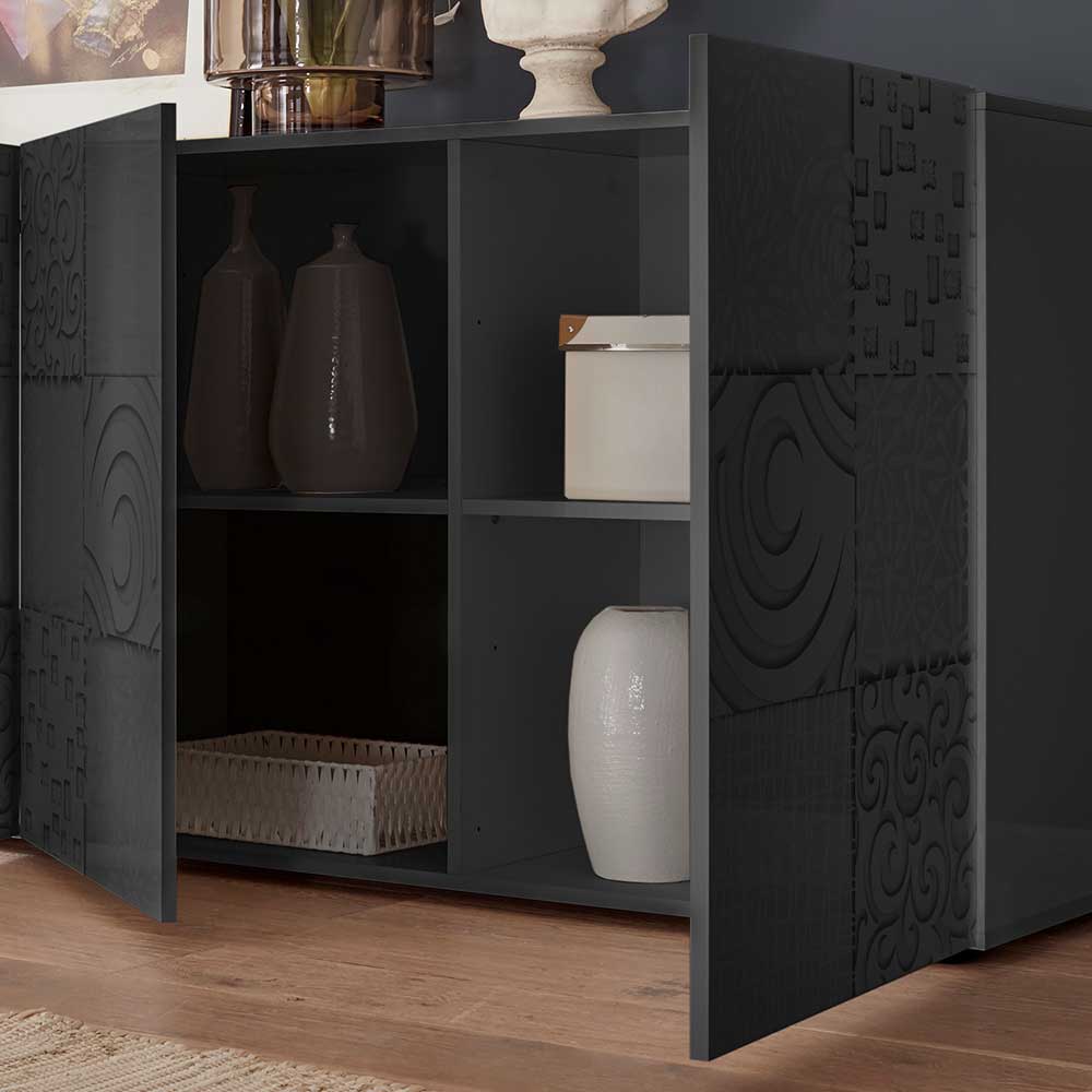 241x84x42 Hochglanz Sideboard in Anthrazit - Ipatal