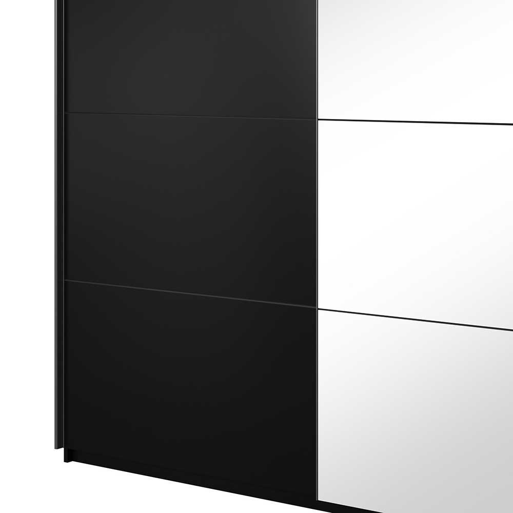 Schwarzer Schwebetürenschrank mit Spiegel - Excellenta