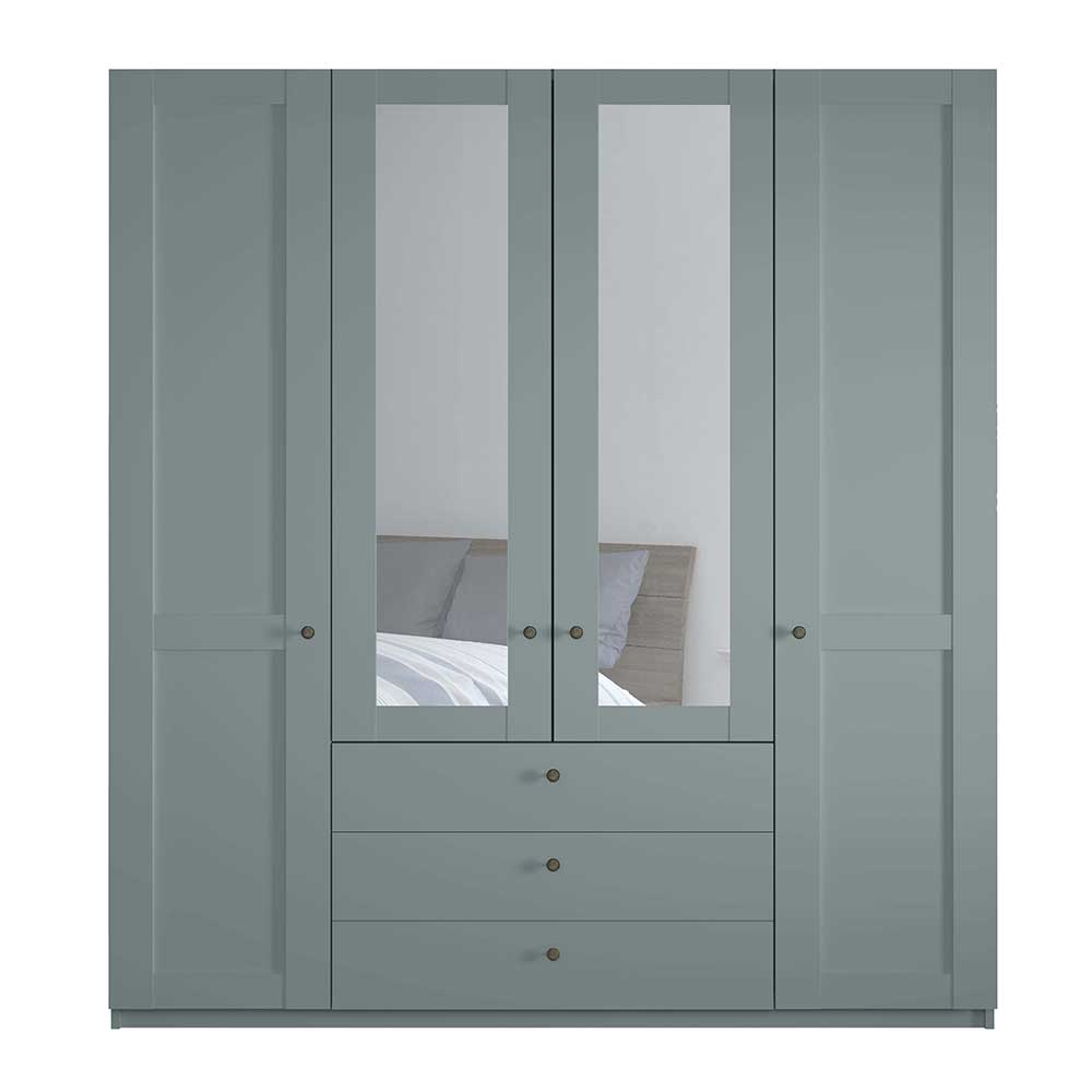 Graugrüner Kombi-Kleiderschrank 200 cm breit - Rajavo