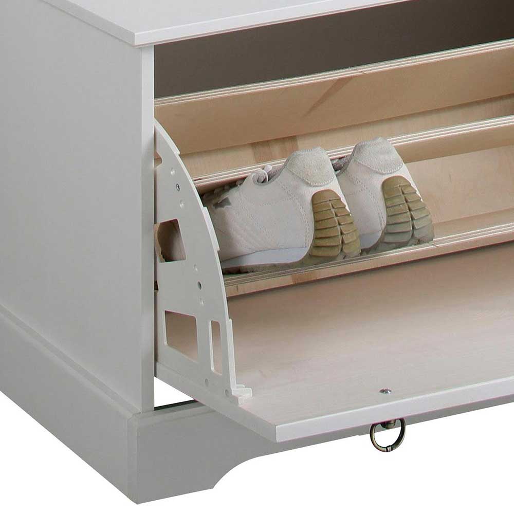 Weiße Flurbank mit Schuhklappe - Vesrav
