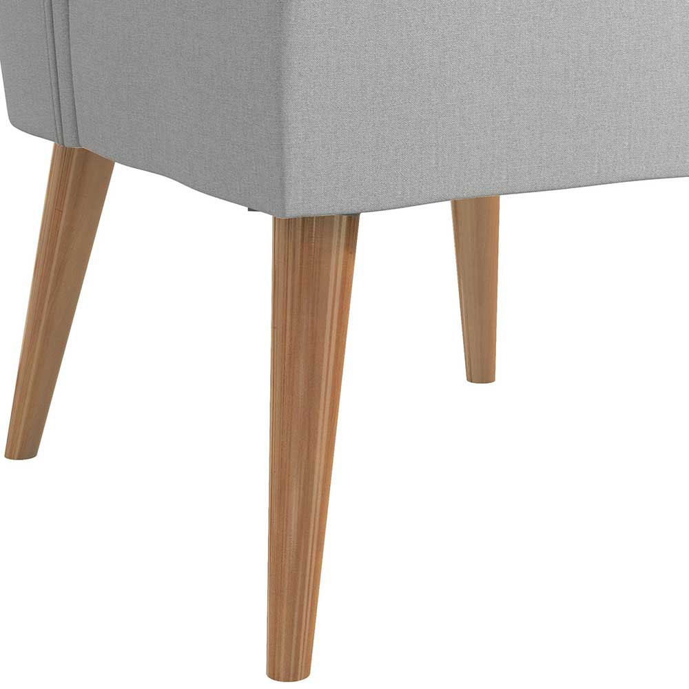 Mid Century Sessel in Hellgrau & Natur - Haigon