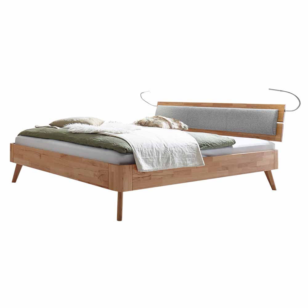 Mid Century Holzbett Lakohoma aus Kernbuche natur