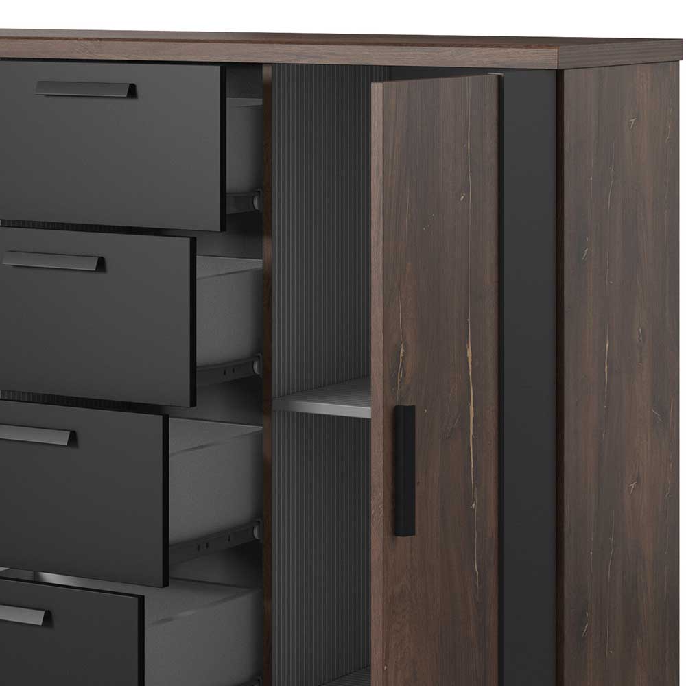 Kommode fürs Schlafzimmer in Eiche Dunkel - Prabhaa