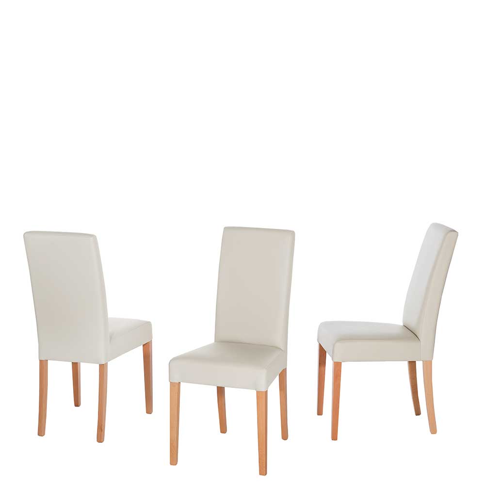 Kunstleder Hochlehner in Creme - Lician (2er Set)