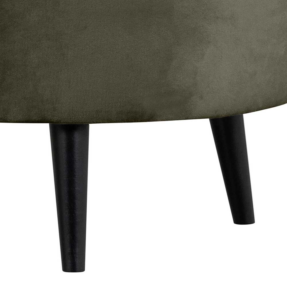 1-Sitzer Retro-Sofa aus Samt in Dunkelgrün - Isydro