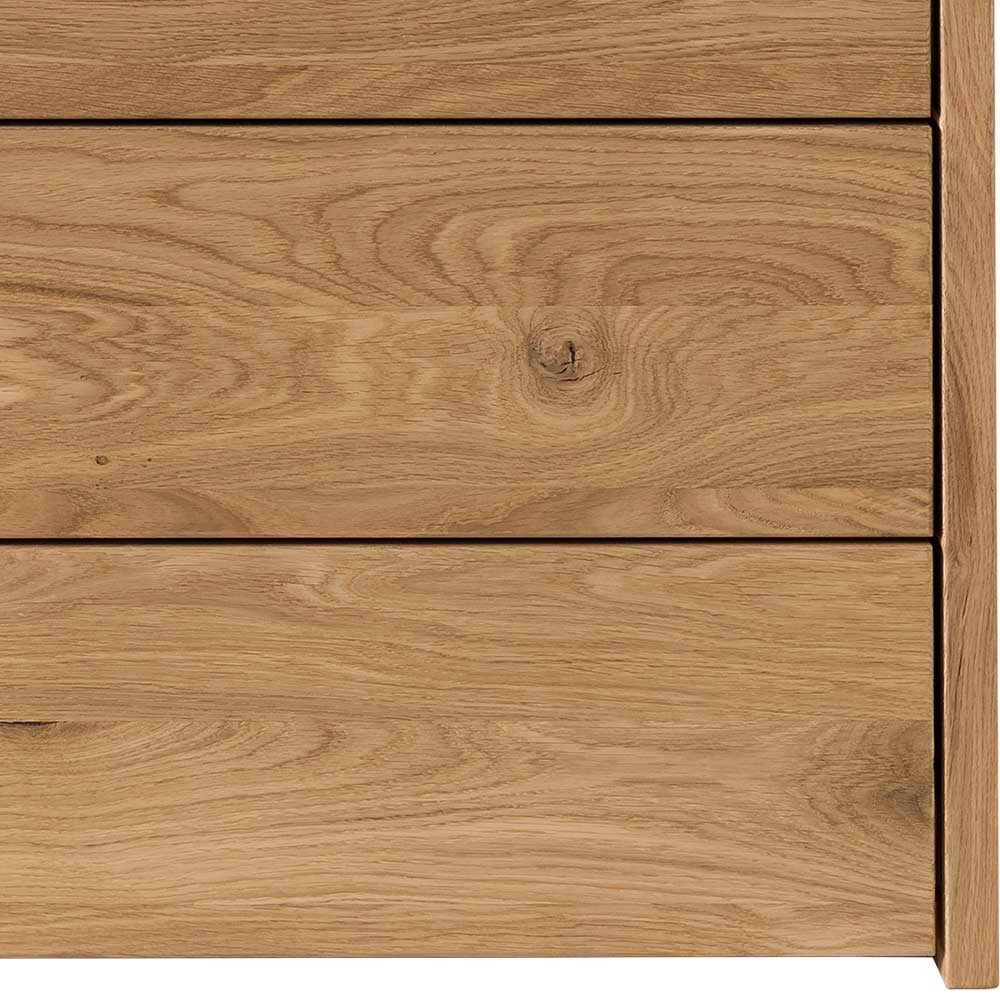 Massivholz Kommode Eiche mit drei Schubladen und sichtbarer Holzmaserung – Vactivus