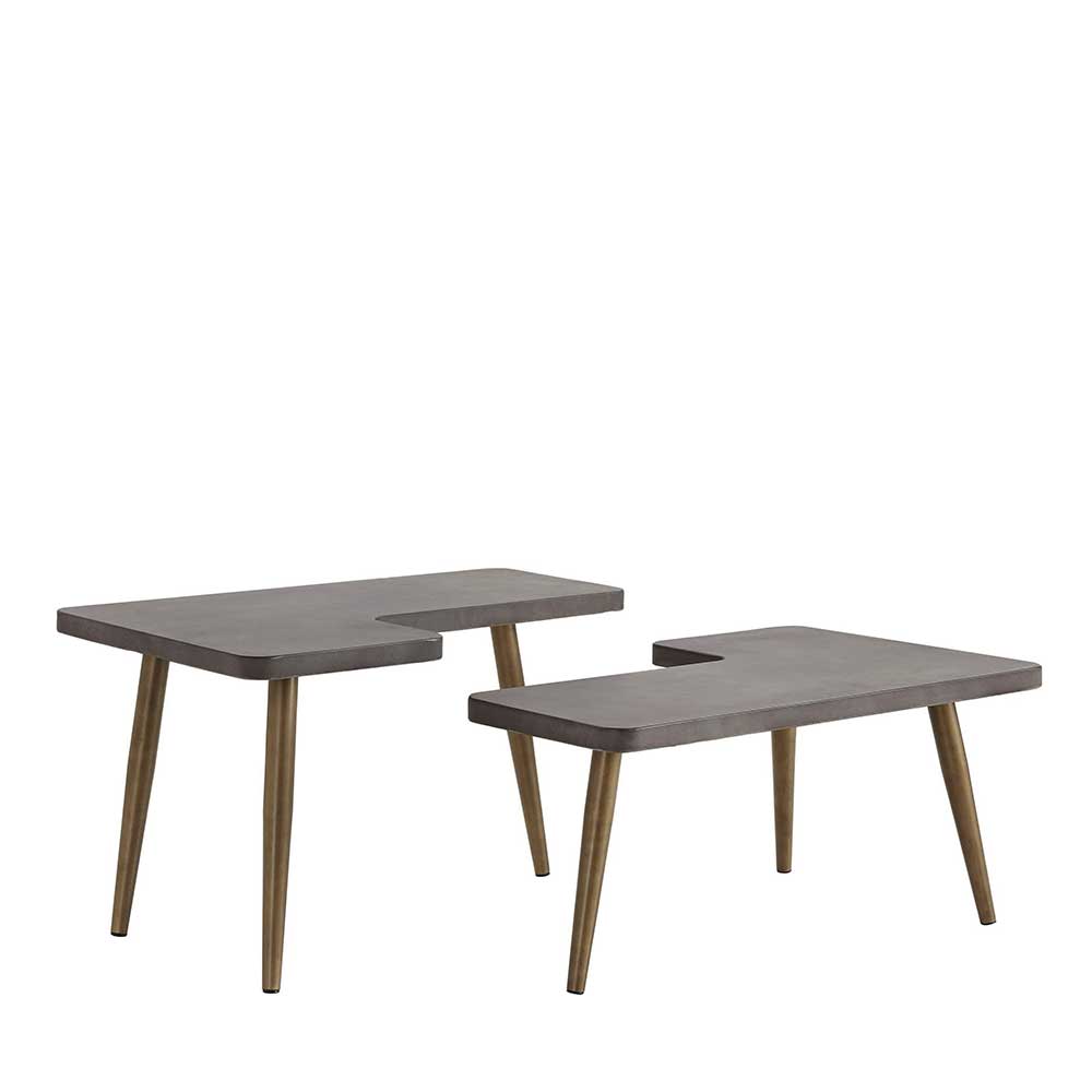 Design Couchtische mit Betonplatte - Varhida (zweiteilig)