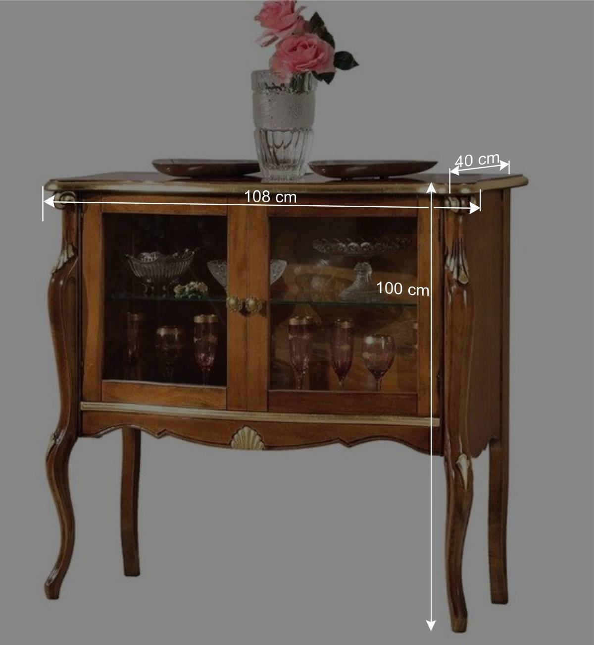 108x100x40 Italienische Vitrine 2-türig - Carlenna I
