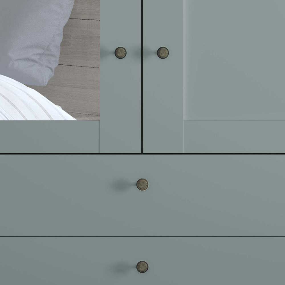 Kombi-Schlafzimmerschrank in Graugrün - Rajavo
